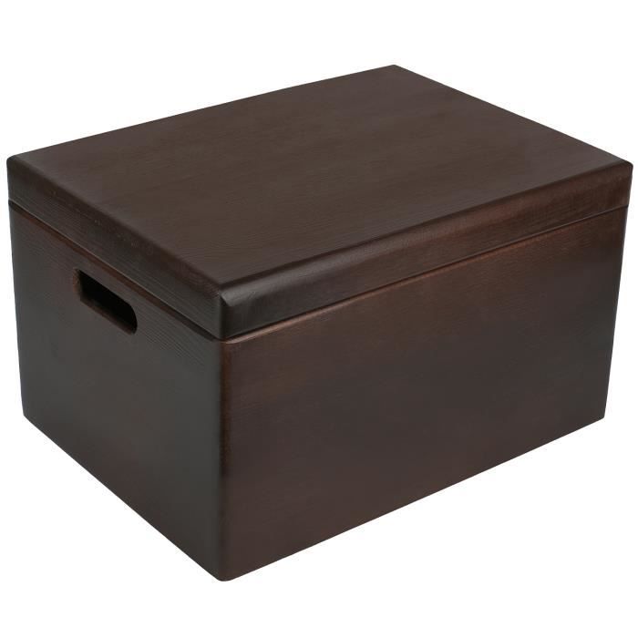 Boite de Rangement en Bois à Décorer Brun - Creative Deco - XXL - 40 x 30 x 24 cm - avec Couvercle et Poignées