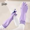 Fleece Lined Cleaning Gloves Dishwashing for Housework, Waterproof PVC Rubber Gloves, Anti-slip Protective Laundry Grip Warm Velvet Lining Kitchen And