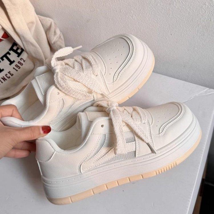 Sneakers Women Trends 2024 Summer New White Lace Mesh Women's Jogging Shoes Platform Female Designer Shoes Zapatos De Mujer