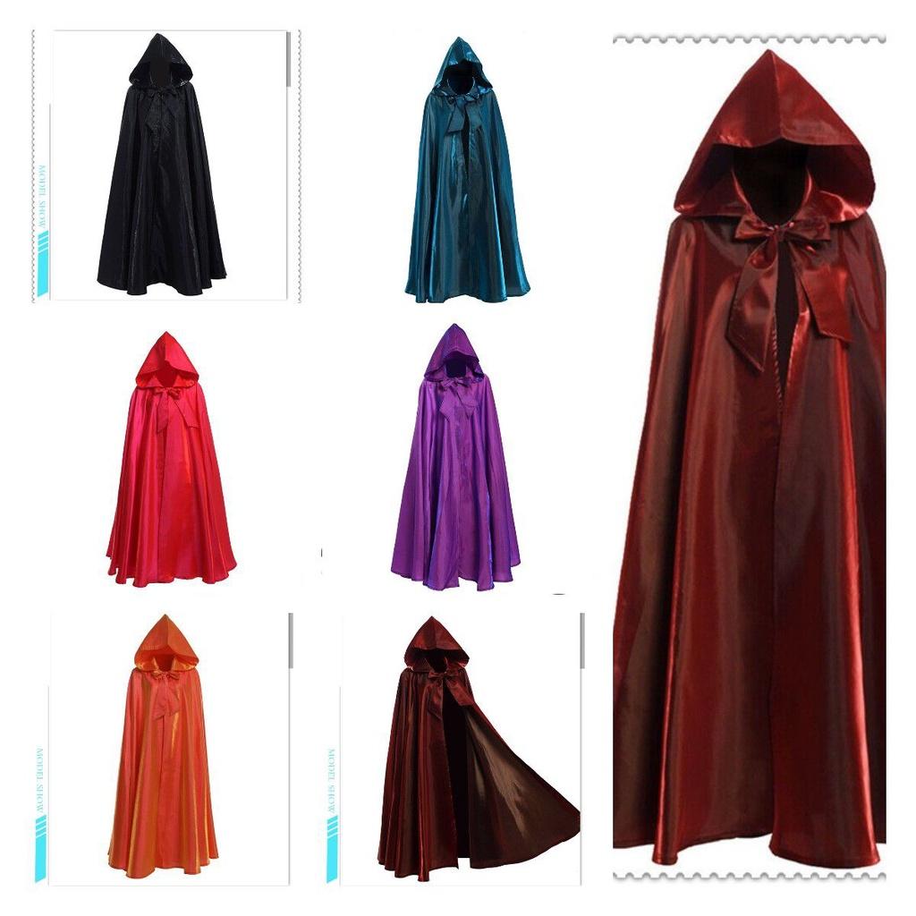 Cloak Halloween Hooded Adult Kids Robe Cape Party Vampire Cosplay Unisex Costume
