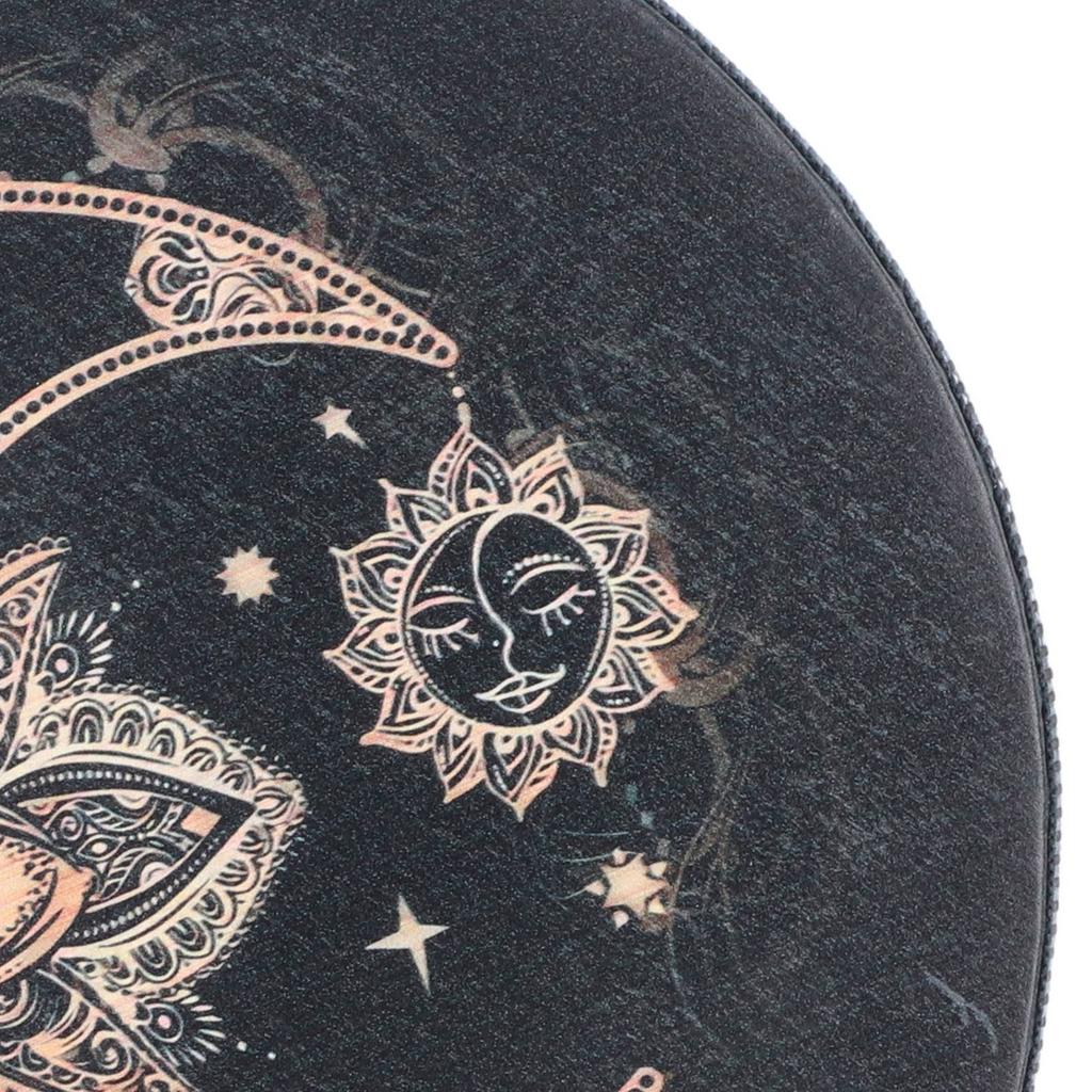 Shaman Meditation Moon Drum Vintage Distinctive Shaman Drum with Wood Stick for Sound Healing Instrument Black