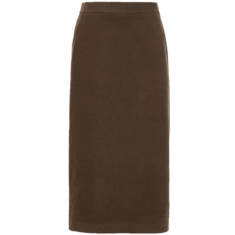 

VEROMODA 2025 Spring Maillard Straight Midi Skirt M
