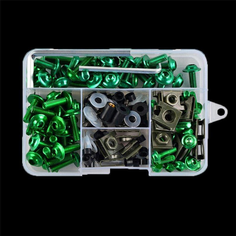 177PCS Motorcycle CNC Alloy Fairing Bolt Screw Nut Kit For Suzuki GSXR 600 750 1000 K1-K8 Kawasaki Z750 Z900 Z1000 Z800 400 300