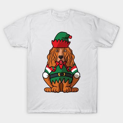 T-Shirt Damen Frohe Weihnachten Cocker Spaniel Grüße Hundehalter Harajuku Print Kawaii T-Shirt Sommer Kurzarm Damen T-Shirt Top Tee