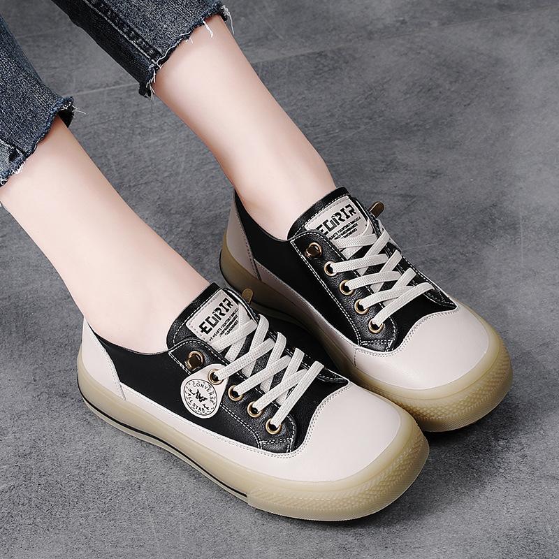 Sports and Casual Shoes for Summer New Genuine Leather White Shoes Korean Style Fashionable Versatile Classic Thick-soled German Training Shoes