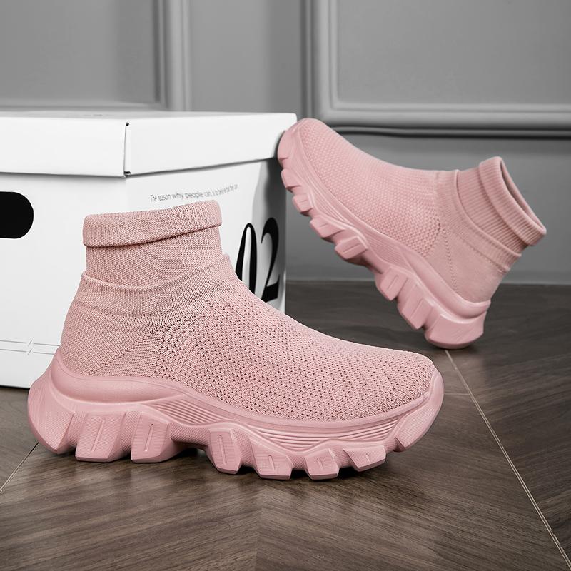 Women Athletic Socks Sneakers Men Breathable High Top Running Shoes Casual Sports Walking