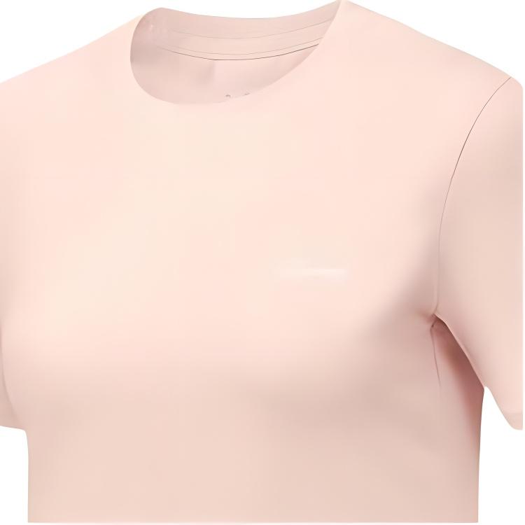 Skechers Basic Sports Series Fashion Breathable Trendy Simple Short Sleeve T-Shirt Women Tops Cloud-Pink P225W275-053G