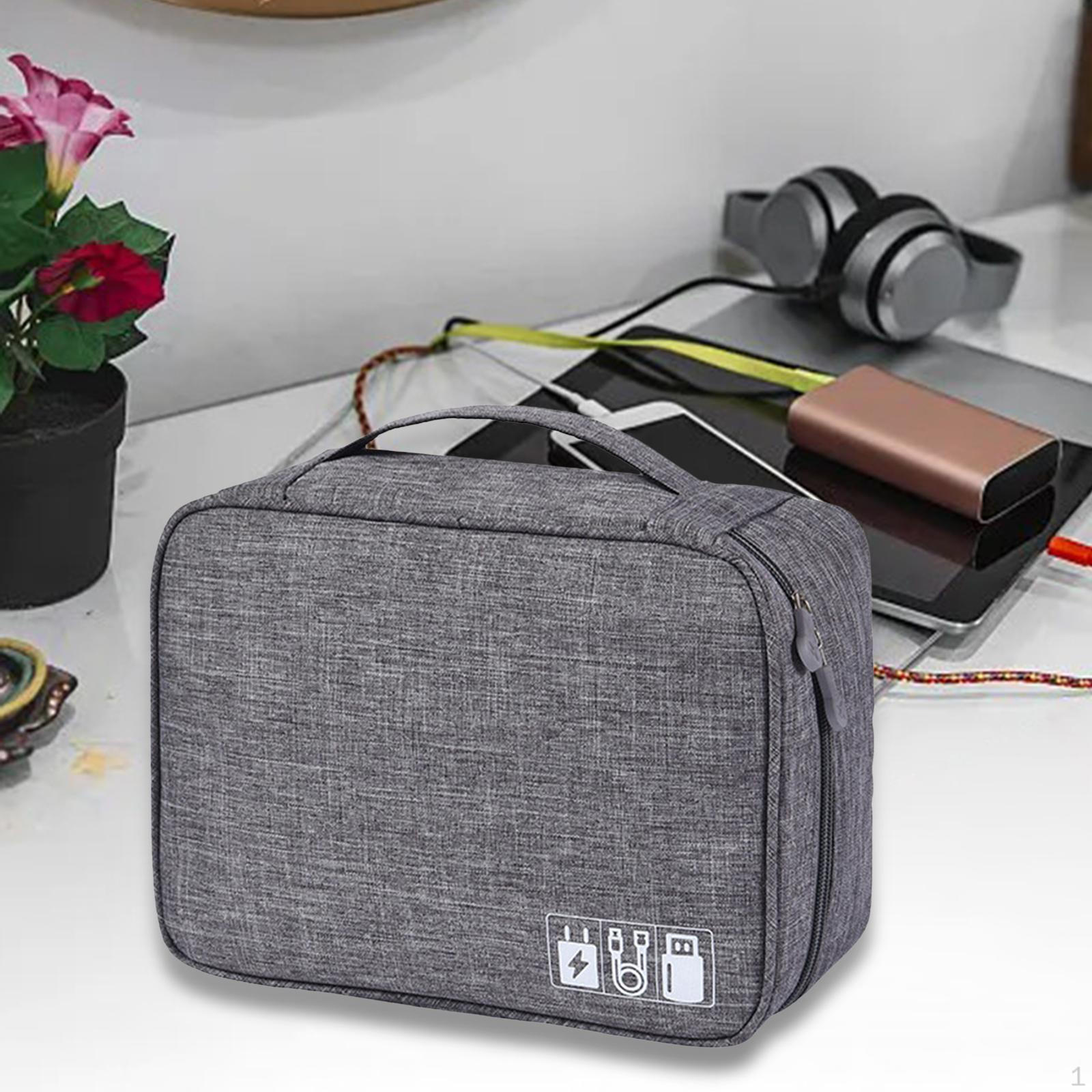 

Чехол для Power Bank, универсальный портативный противоударный электронный органайзер, сумка для хранения кабеля для передачи данных серый