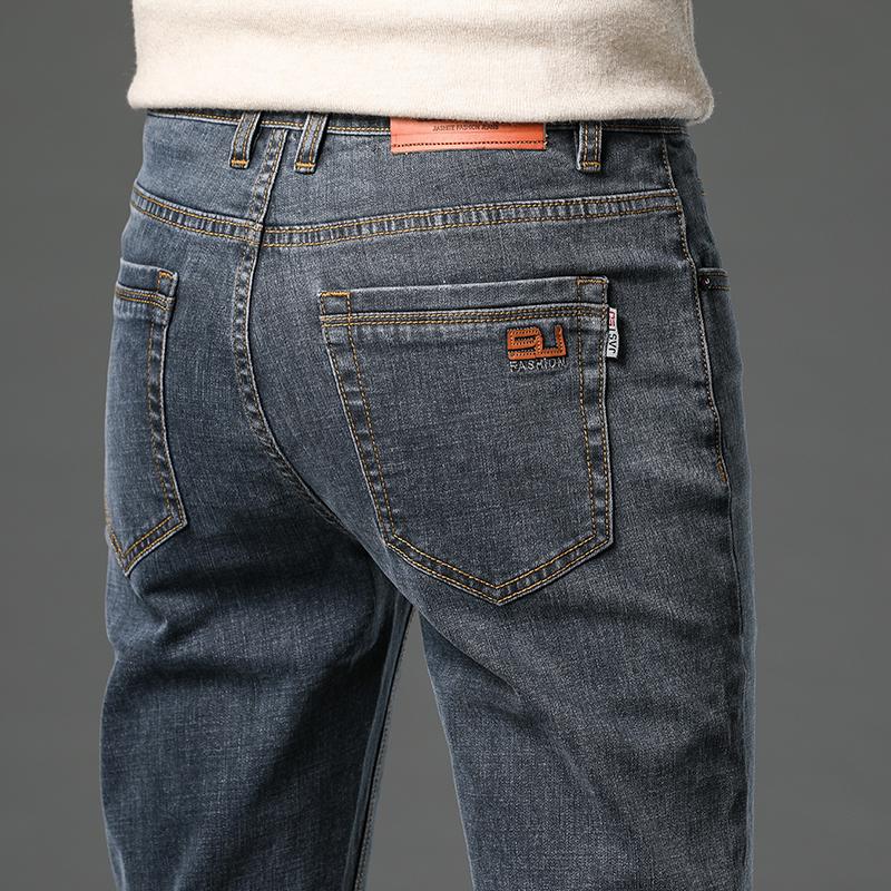 

Весенне-осенние хлопковые стрейчевые джинсы мужские классические ретро прямые зауженные брюки мужская одежда джинсовые брюки 27 синий