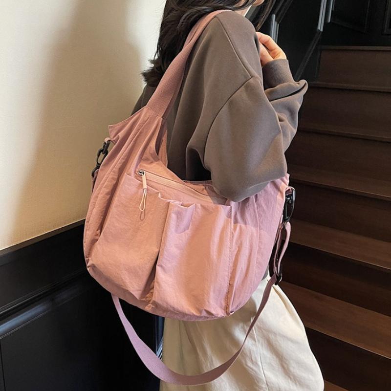 

New Casual Mailman Bag Versatile Large Capacity Tote Bag Multiple Pockets Nyl Women Shoulder Crossbody Bag