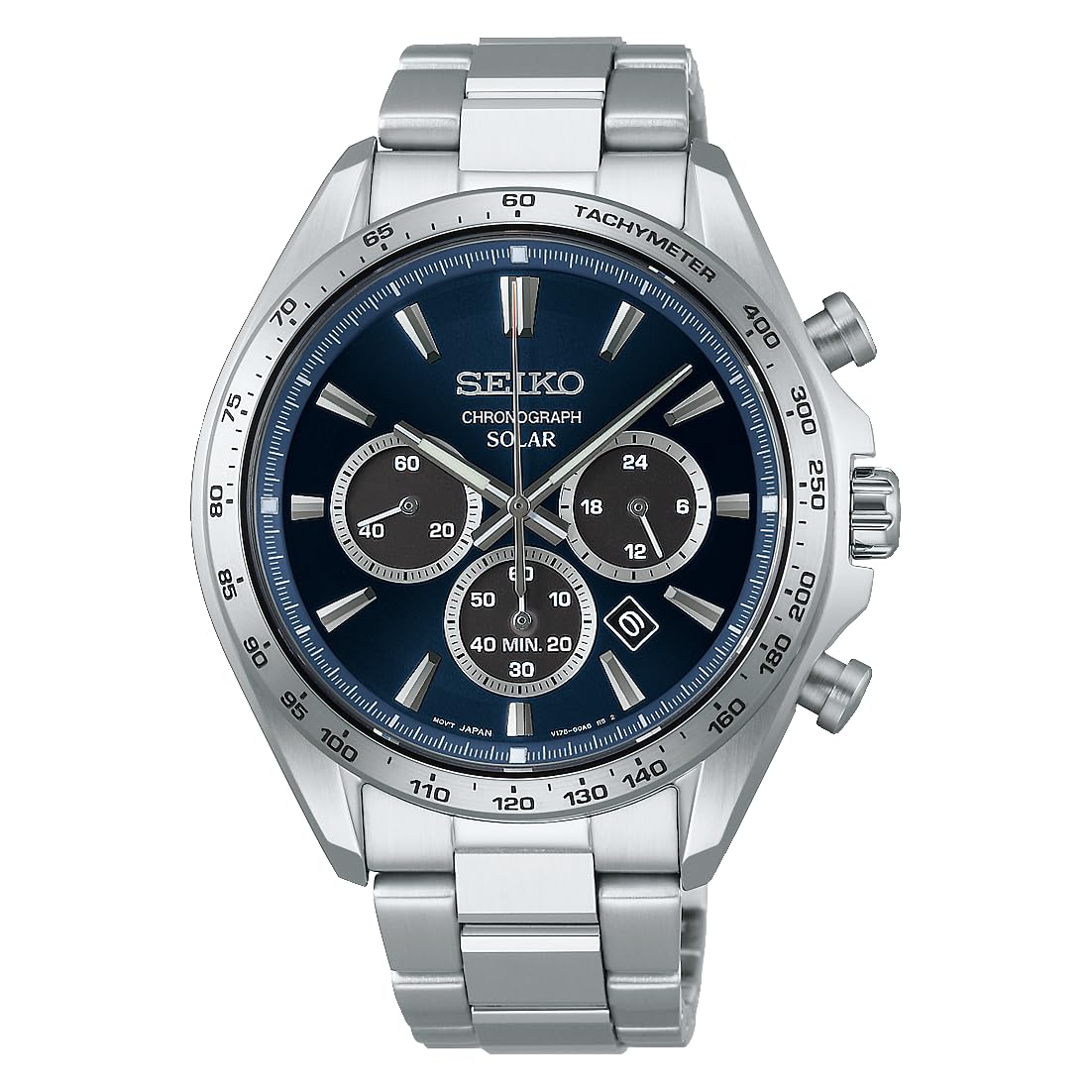 

SEIKO SELECTION SBPY183 Watch Solar Chronograph with Date Calendar and 2026 Release S Series [Seiko Watch] Men s 24-Hour Hand, Blue, Silver, Model,