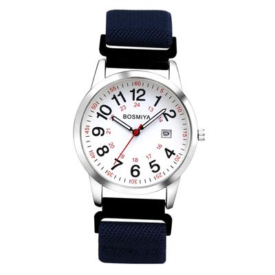 Woven Bracelet Watch with Waterproof Quartz Date Braided Large Analog One Size Fits Affordable Business Watch for Men Day Gift for Boyfriend Men's