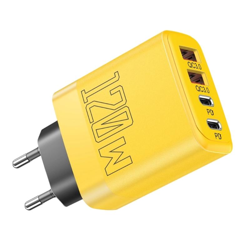 120W Double PD Double USB Port Rapid Charging Block EU Plug Type C USB Wall Charger for Phone Tablet Fast Power Adapter