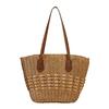 Borse di Paglia Estive da Donna Borse a Spalla di Paglia Borsa con Manico Superiore Intrecciata in Rattan Borsa da Spiaggia all'Uncinetto in Rafia Vuota Borse a Mano Casual