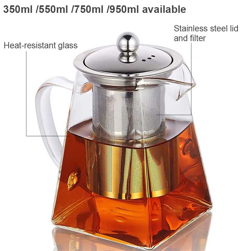 Heat Resistant Glass Teapot, Various Styles, Hot-selling Tea Sets, Clear Kettle, Flower Puer, Tea Infuser Pot, Dropshipping
