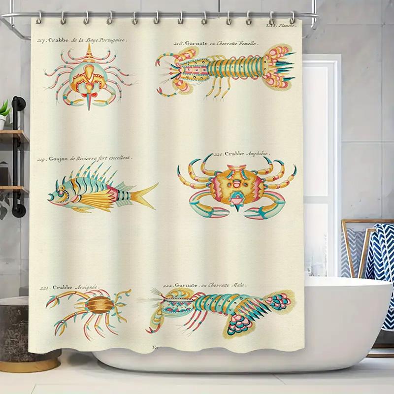 

Vibrant Underwater World Shower Curtain Taurusduan S Artistic Marine Life Decor For Bathroom High-Quality Printed Fabric Waterpr W60H190(CM)-1 Pcs