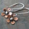 Vintage Ethnic Copper Flower Drop Earrings For Women Tribal Jewelry Ancient Copper Metal Dangle Earrings For Women Party Jewelry