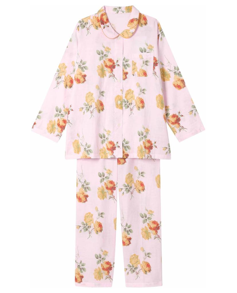 Long Sleeves and Cotton Double EP5073 Wing/Wacoal Women's Pajamas, Pants, 100% (Main Body), Gauze,