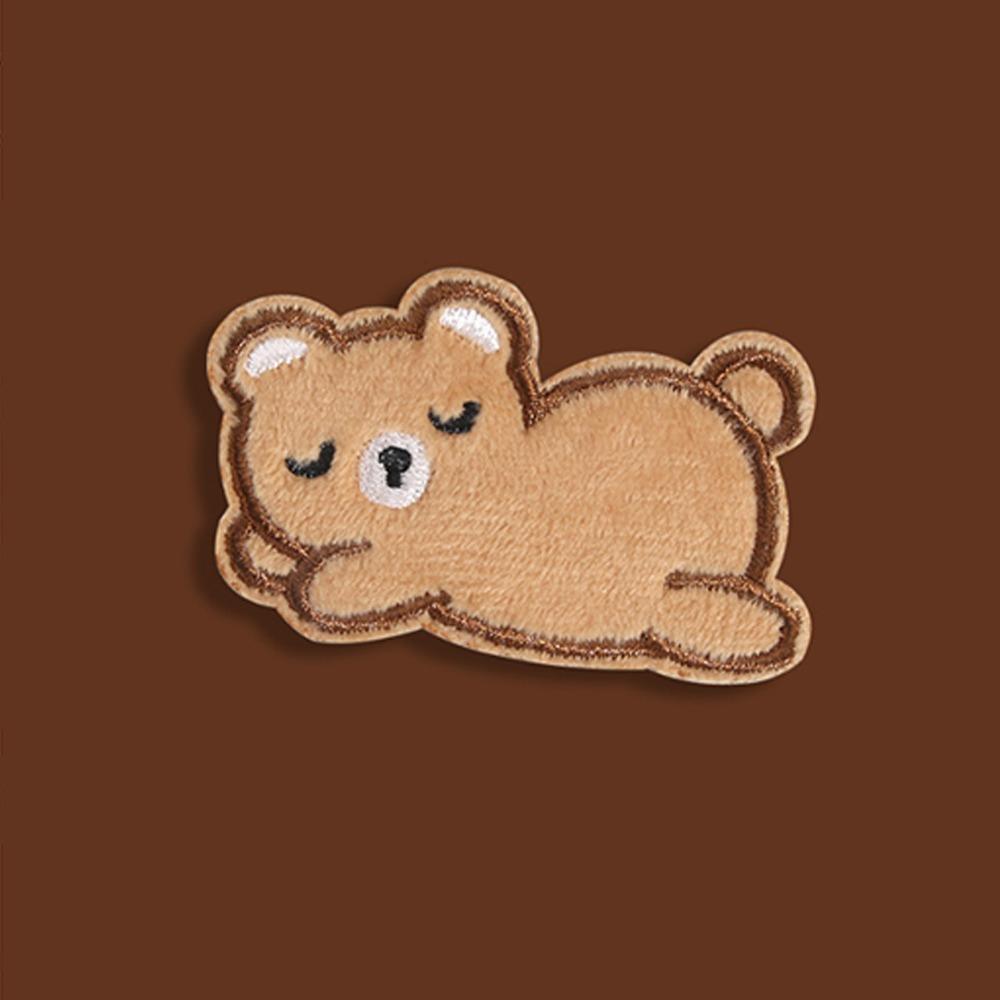 Cartoon Bear Down Jacket Fabric Patch Self Adhesive Badge Sticker  Clothing Accessories