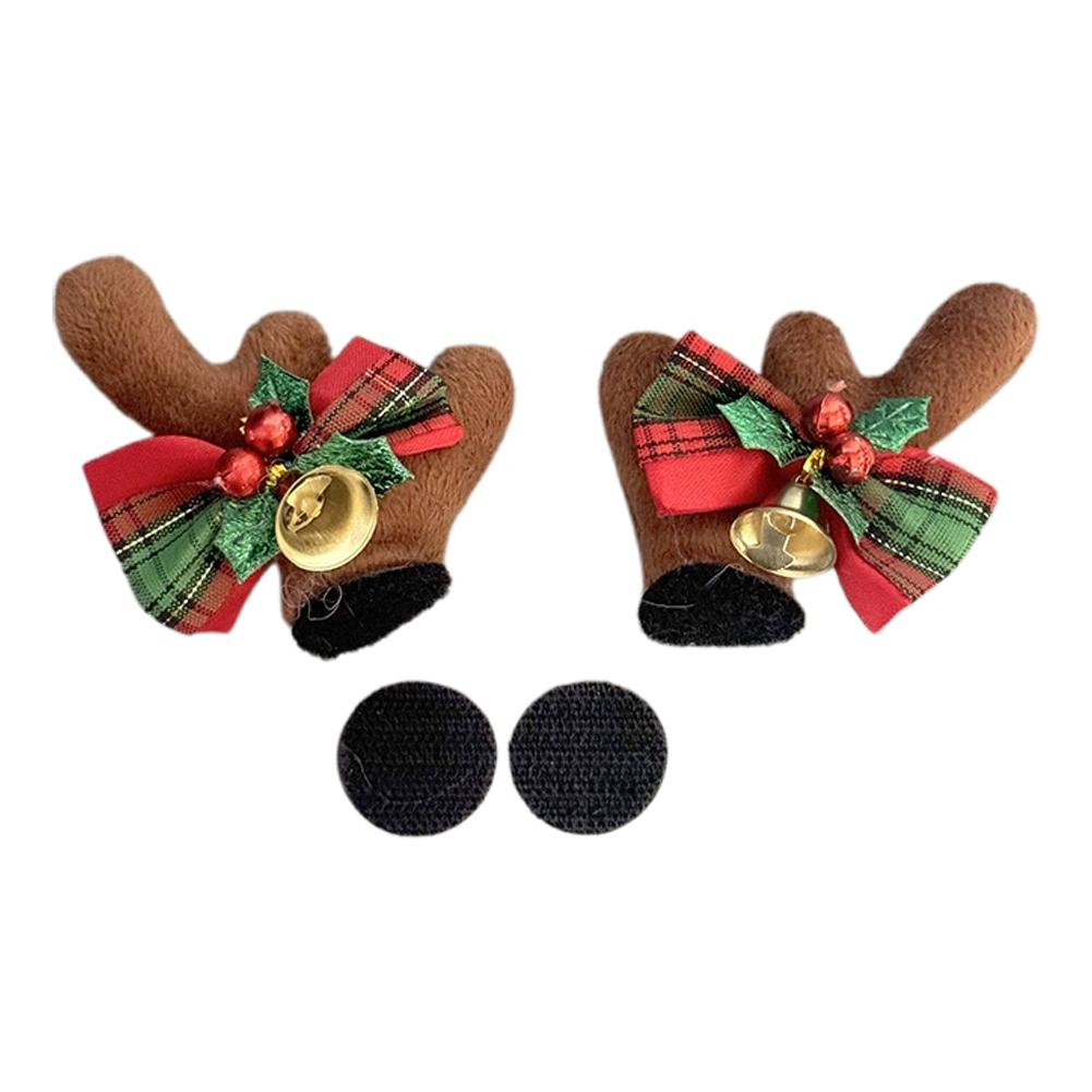 2PC Red Christmas Antlers - DIY Decor for Motorcycle Helmet, Special Accessory