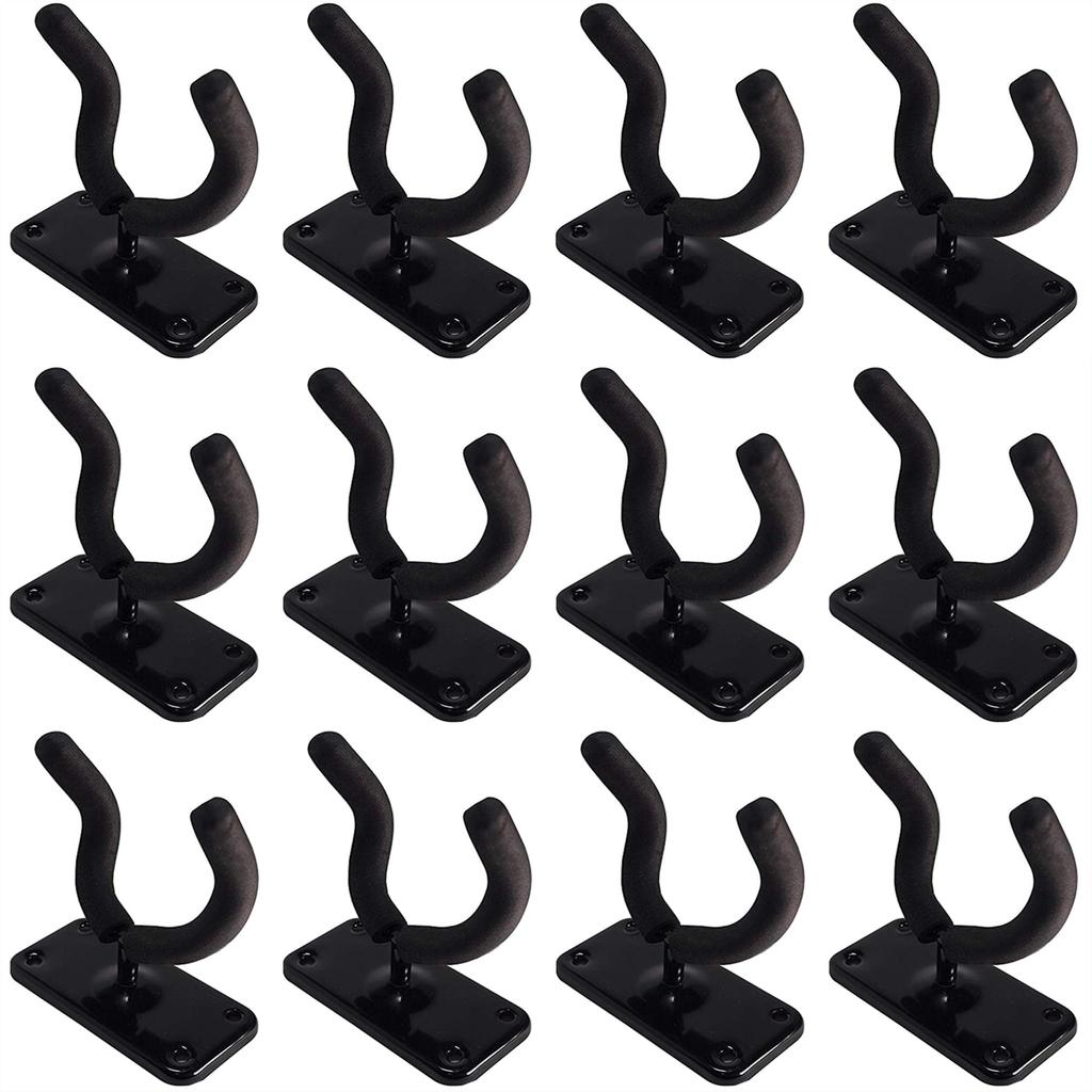 Set of 12 Guitar Hanger Hooks, High-Strength, Wall Mount, with Mounting Screws, Guitar Stand/Hanger/Holder