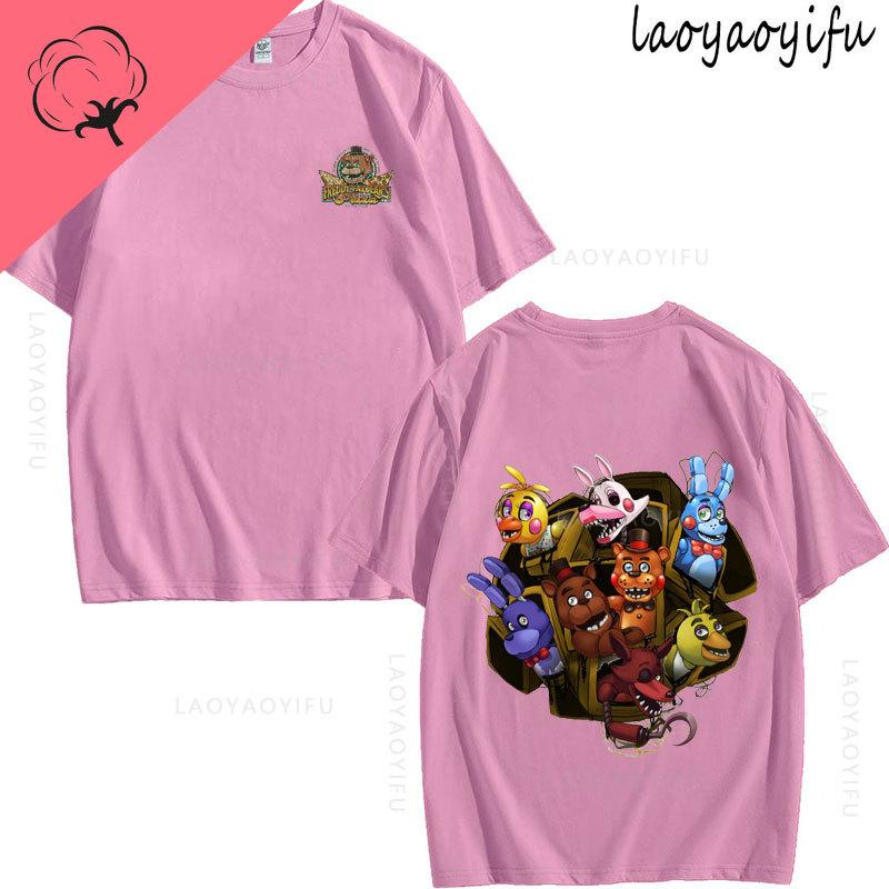 Five Nights At Freddys Theme 100Cotton Printed Fashion Mens Womens Fashion Summer TShirt Shortsleev High Quality Oneck