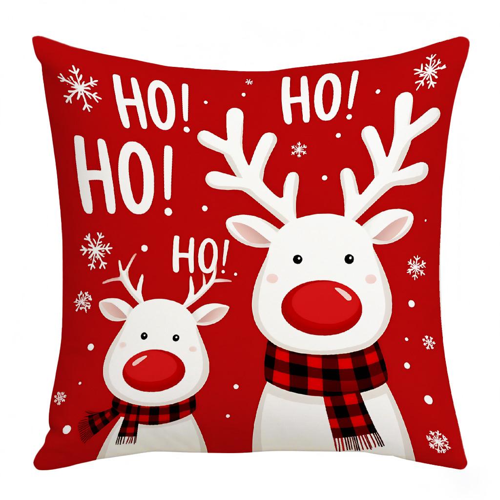 Modern Simple Linen Cute Elk Snowman Pillowcase Christmas Home Living Room Office Atmosphere Cushion