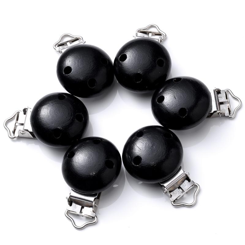 10Pcs 30mm Baby Wooden Pacifier Clips Round Wood Clip for Baby Pacifier Log Nipple Chain Holder Accessories BPA Free