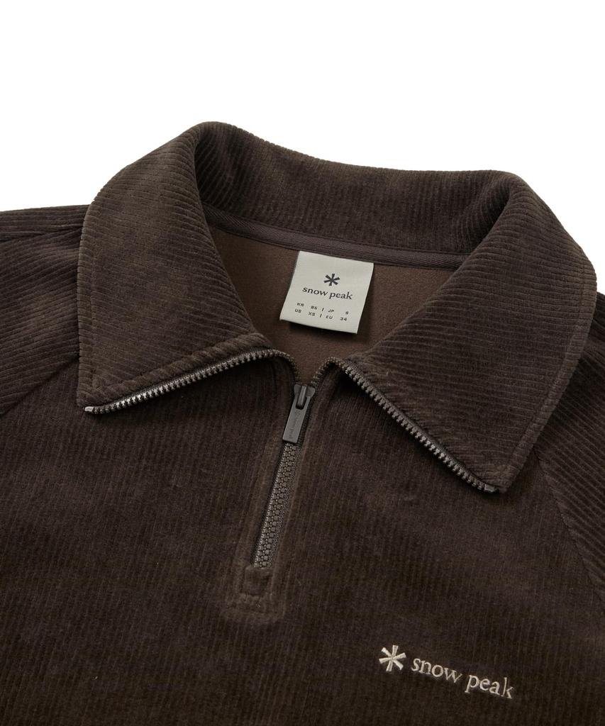 Snow Peak Corduroy Half Zip Sweatshirt Light Size for Men and Women Women's GS-S25WWFZT71, Beige, L,