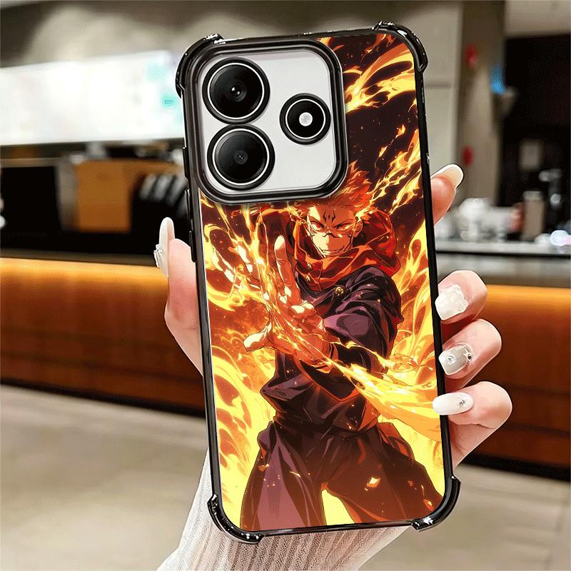 Anime Ryomen Sukuna JUJUSU Plating Phone Case For Xiaomi Redmi Note 14 15 Pro Plus 13 12 11 11S 11T 10 9S 9 5G Anti-Fall Airabag