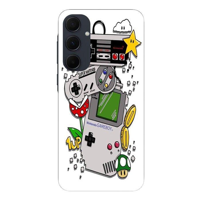 Coque - MANIACASE - Samsung Galaxy A55 - Protection - Noir - Vintage Nintendo