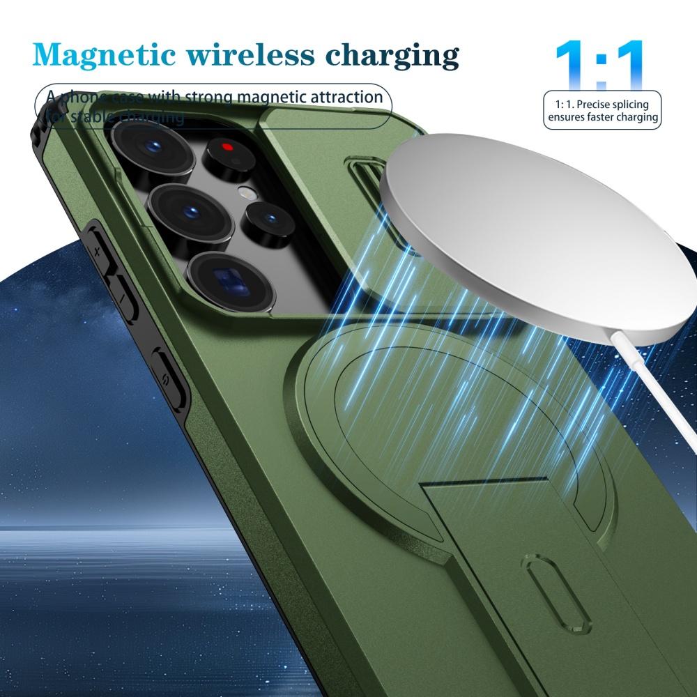 Coque avec Protection Caméra coulissante et Support Magnétique pour Samsung S25 S24 Ultra Plus S24FE S25FE S25 Edge A56 A36 A26 A16 A17