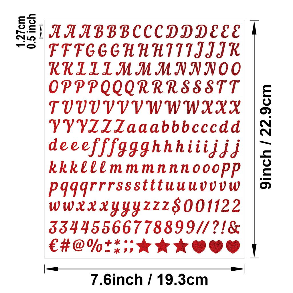 0.5-inch Alphanumeric Sticker Gold Sand Silver Sand Glitter Spice Can Festive Balloon Gum Card Decorative Letter Sticker