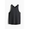 H M Sleeveless Sport Top Regular Fit dryMove Black Patterned