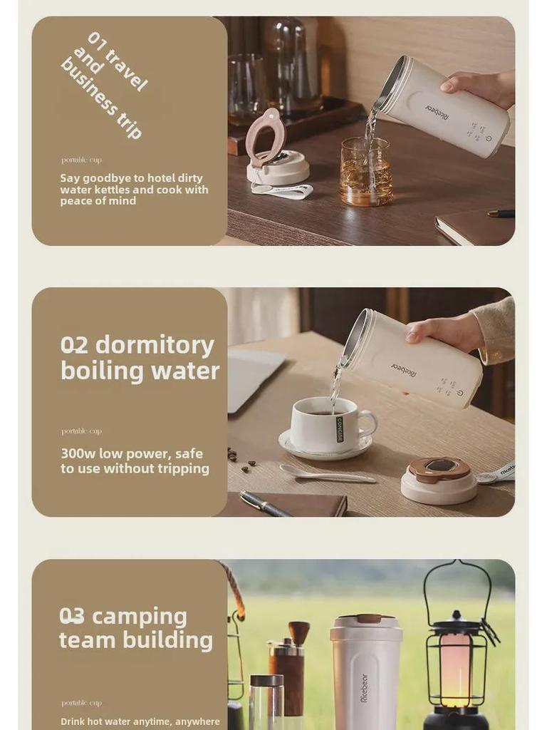 Tragbarer Mini-Wasserkocher - USB-Isolierter Reise-Wasserbecher