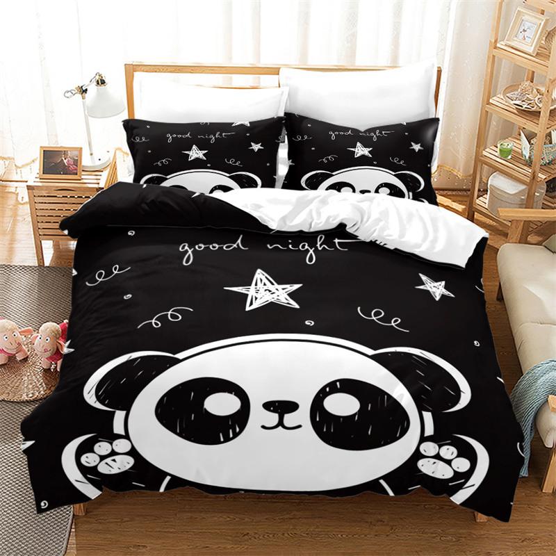 Cute Panda Bedding Set Twin Full King Size Duvet Cover Comforter For Kids Teens Adults Bedroom Decor