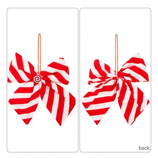 Candy Stripes Christmas Bows for Wreath Red And White Candy Cane Stripes Bow for Garland Wedding Party Staircase Fireplace Indoor Outdoor Decor
