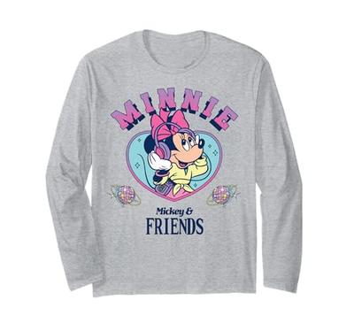 Disney Minnie Mouse Reto Style Minnie Listening To Disco Long Sleeve T-Shirt