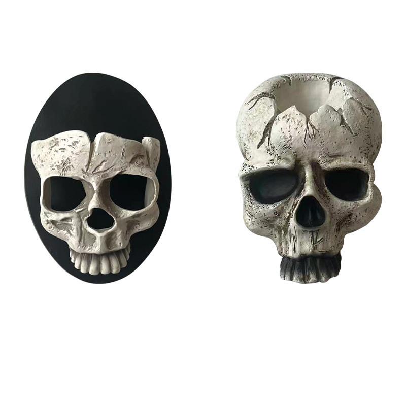 Elegant Half Skull Candle Holder Wall Decor Made From Durable Synthetic Resin