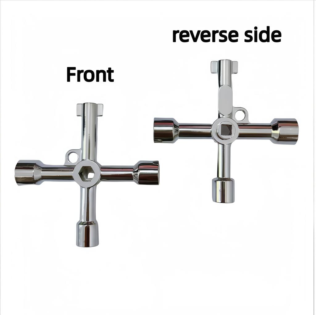 2pcs Cross Wrench, Hexagonal Shaft, Triangular Shaft, Square Shaft, Etc. Suitable for Faucet Valves, Distribution Boxes, Elevator Doors and Other