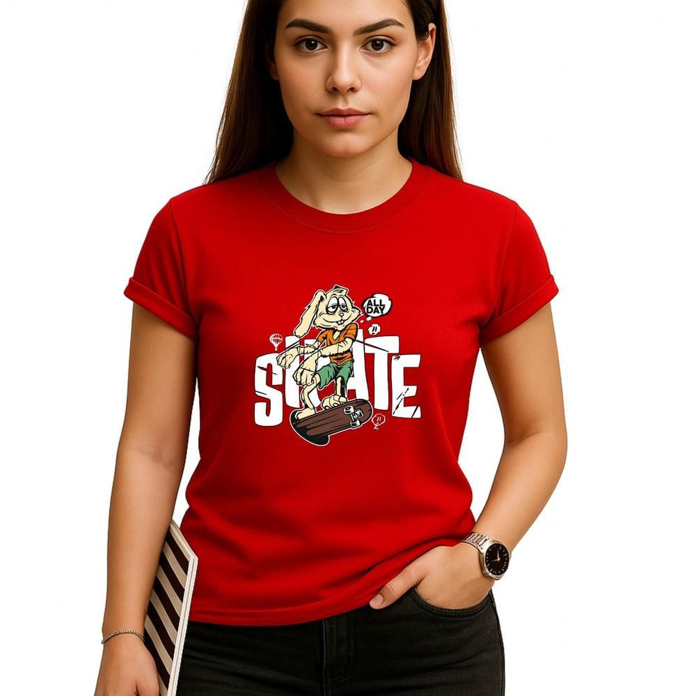 Rabbit Skating TShirt Funny Pet Skater Graphic TeeSkating Rabbit Tee S