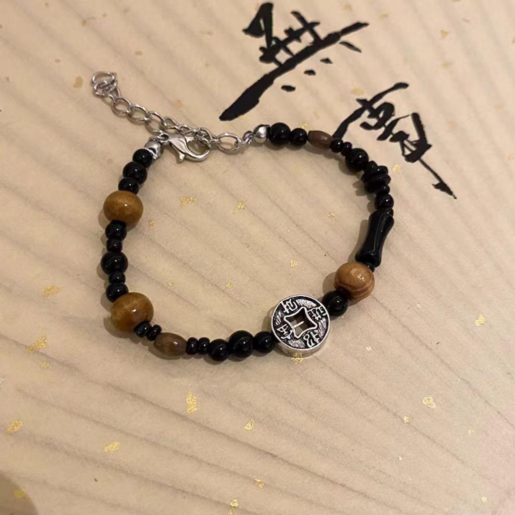 Ретро браслет с бусинами и медными монетами женский национальный тренд нишевый дизайн украшение для девушки пары