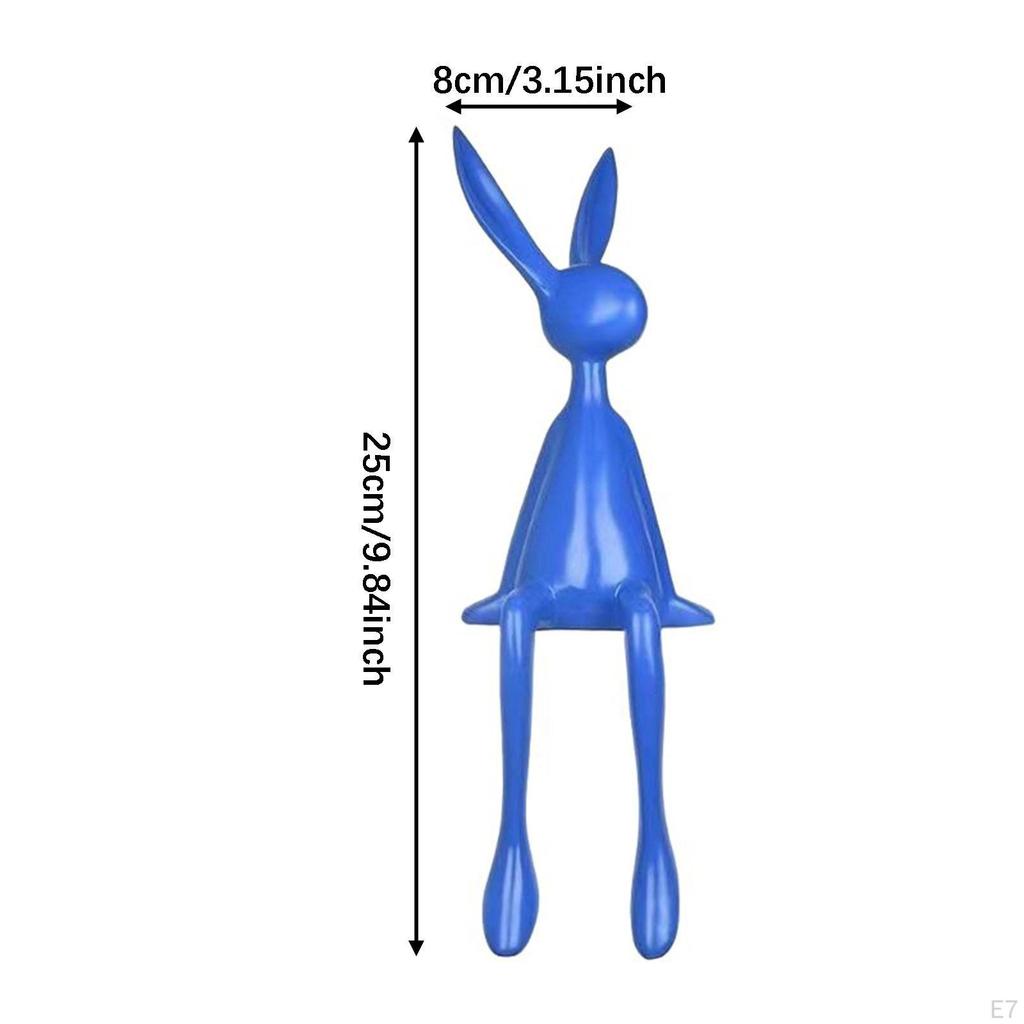 Sitting Bunny Statue Collection Sculpture for Entryway Shelf Living Room White
