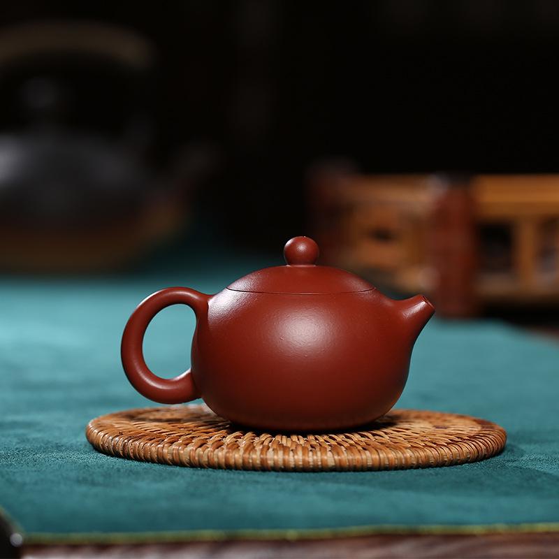 Yixing Zisha Xi Shi Teapot - Handmade 100cc Da Hong Pao Clay Design