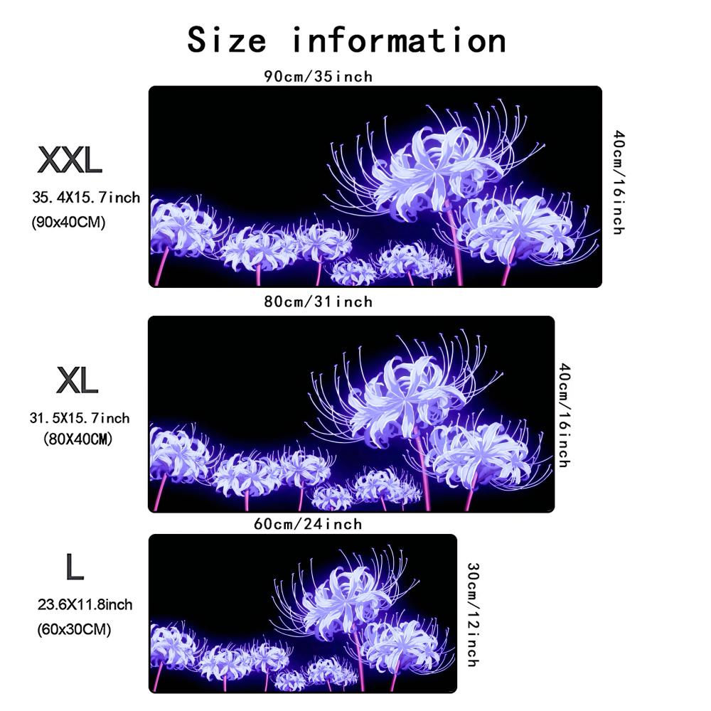 Accessories Long Mousepad Red Spider Lily Mouse Pad XXL Desktop Keyboard Table Pads Large Game Rubber Antislip DeskMat Computer