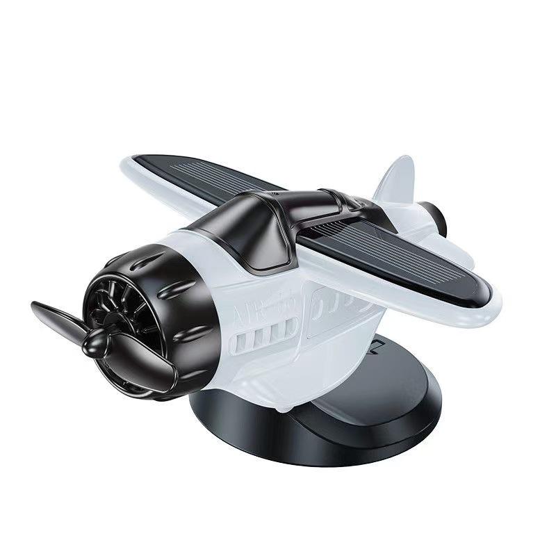 Solar-Powered Rotating Airplane Dashboard Ornament
