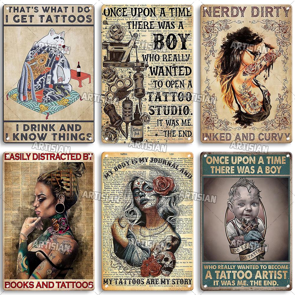 Artisian Tattoo Retro Metal Poster Job Tin Plaque Hobby Decorative Plate Wall Decor Garage Bar Pub Club Hotel Cafe Kitchen Home