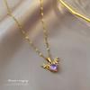 Yilu Has Your Zircon Light Luxury Temperament Gorgeous Full Diamond Necklace Female Versatile Collarbone Chain Titanium Steel Chain