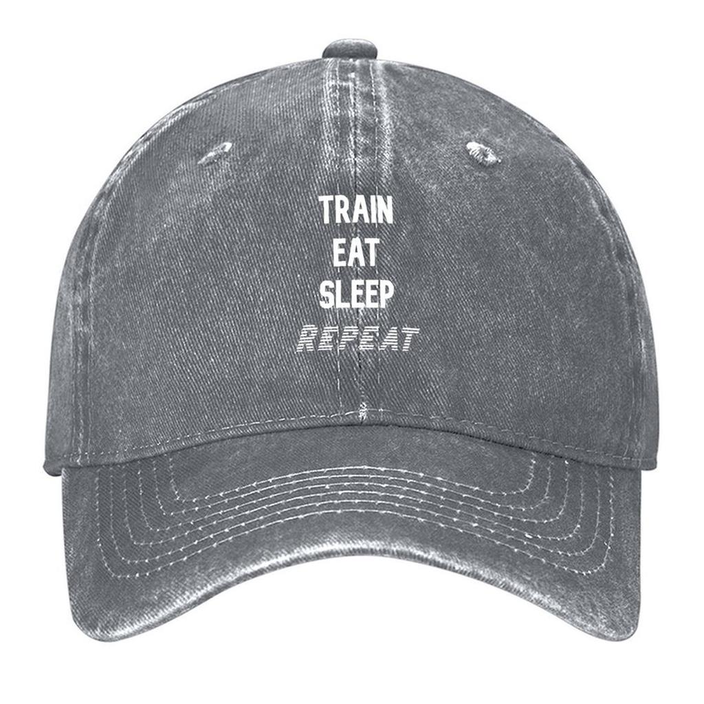 2026 Train, Eat, Sleep, Repeat, Awesome Gift For Gym Lovers! Baseball Cap Beach Bag Hat Man Luxury Male Hat For Men Women's