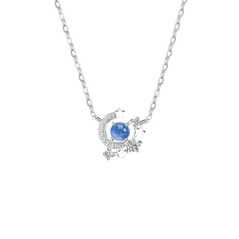 Exquisite Star and Moon Necklace: Women's High-End Summer Pendant with Versatile Design